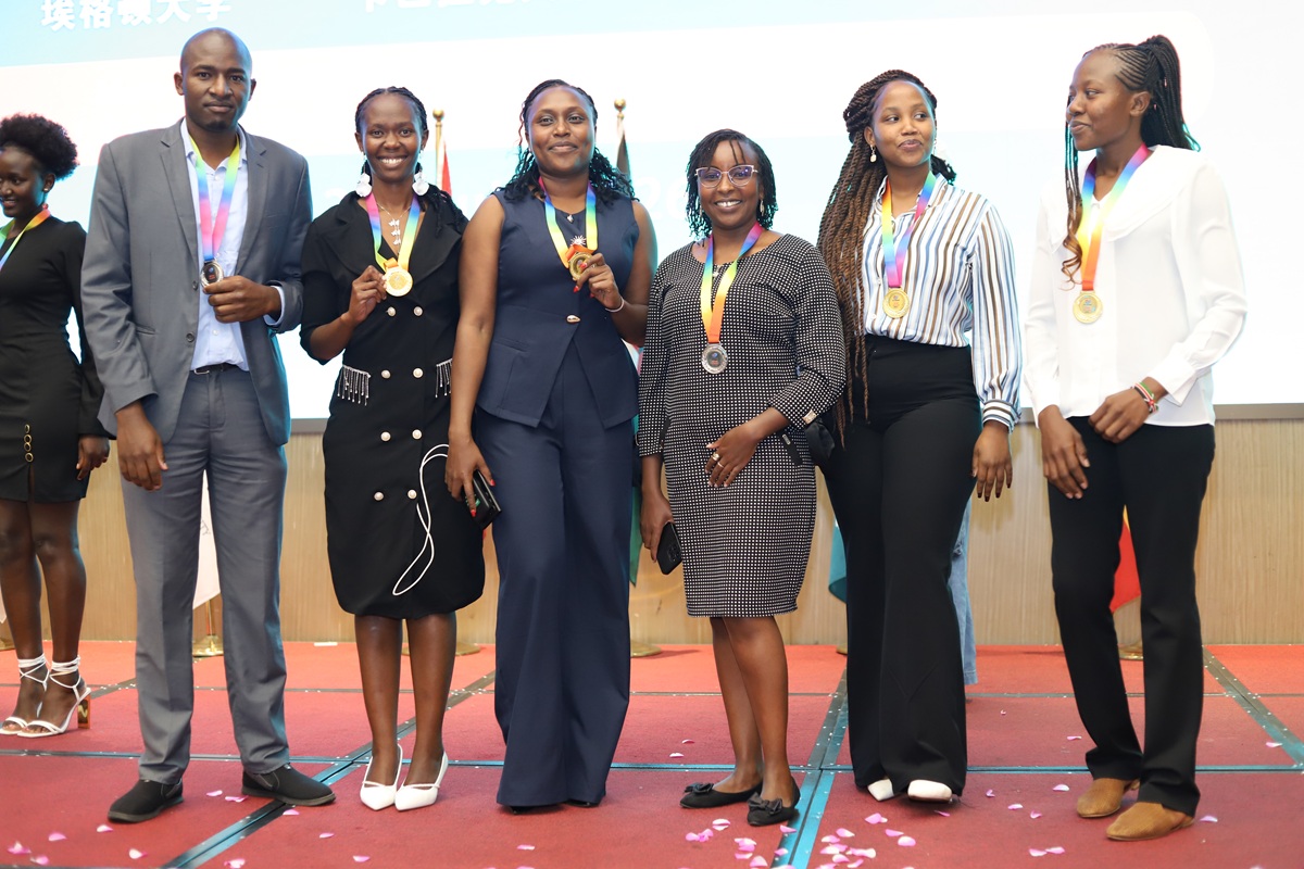 Charity Kelsy, second from left, with fellow innovators at the event.