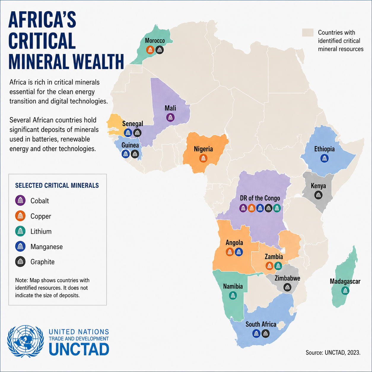 Several African countries hold significant deposits of minerals used in batteries, renewable energy and other technologies.