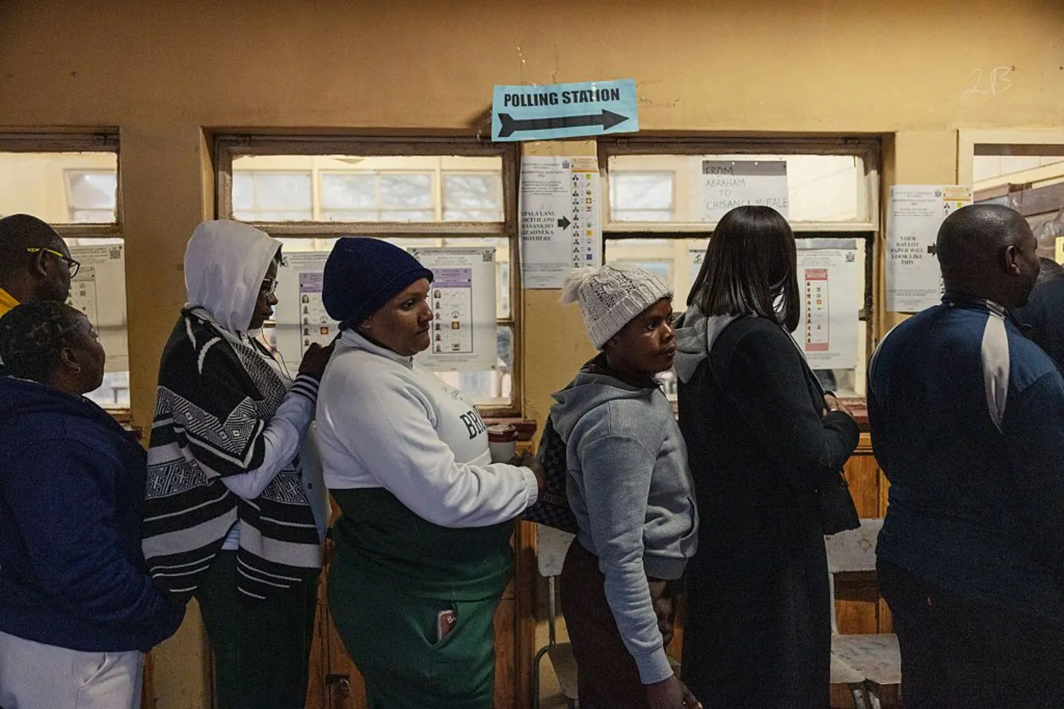 Queues were seen at polling stations during a chilly Thursday morning in the capital, Lusaka