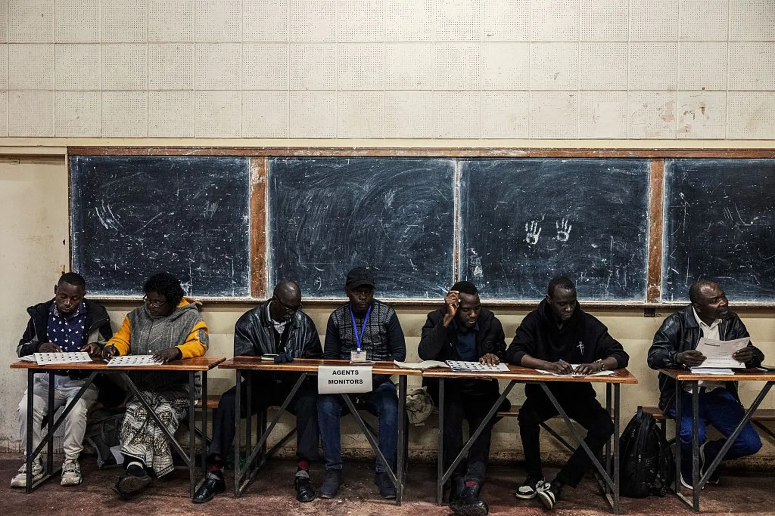 A host of election officials were overseeing the process
