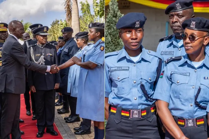 President William Ruto inspects the newly unveiled police uniforms, including the maternity design for expectant female officers, at Kiganjo, Nyeri County, on August 28, 2026. /PCS
