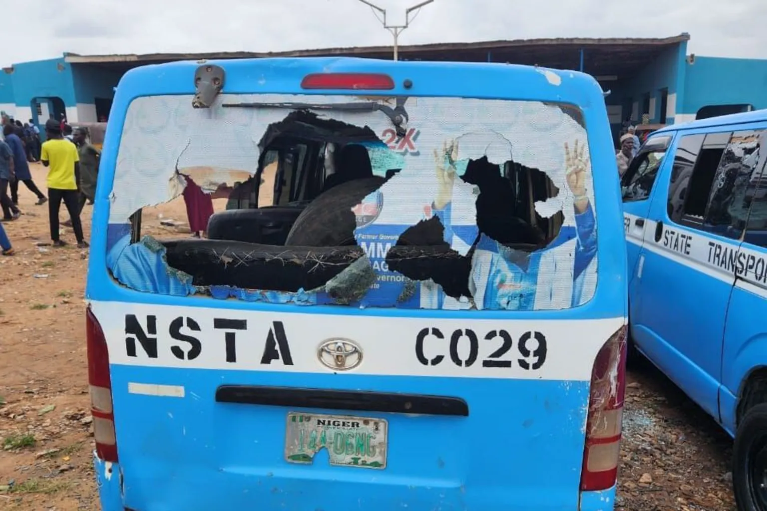 The protesters targeted public transport buses