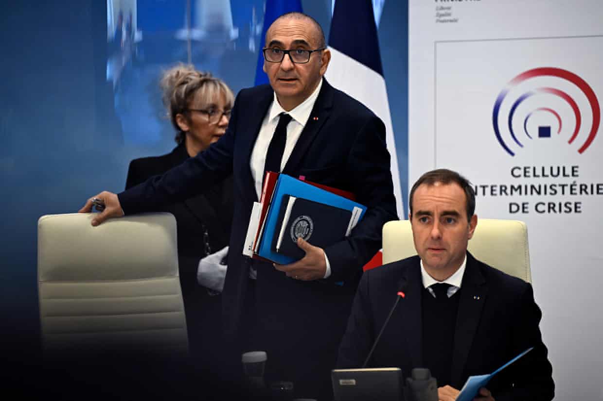 Laurent Nuñez, the interior minister, offered his resignation to Emmanuel Macron, which was declined. Photograph: Julien de Rosa/Pool AFP/AP